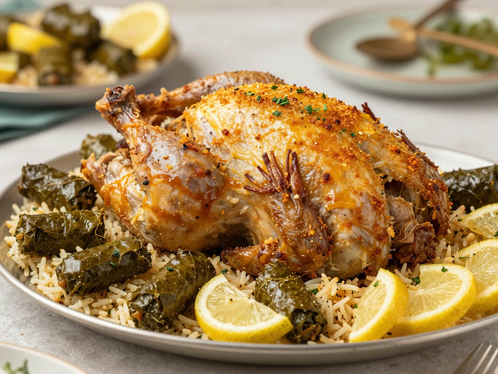 دجاج محشي ورق عنب