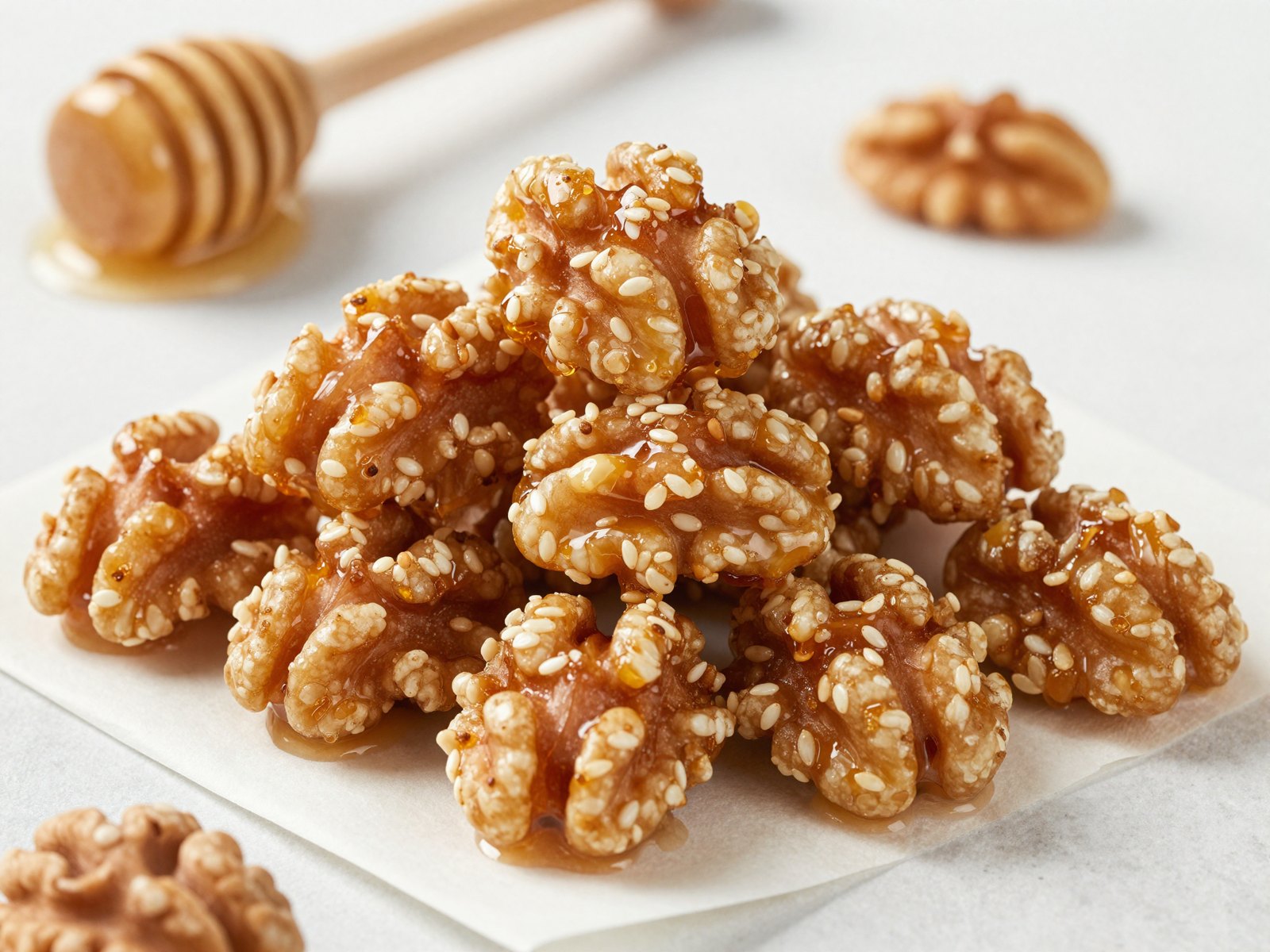 Honey-Sesame Walnut Snack