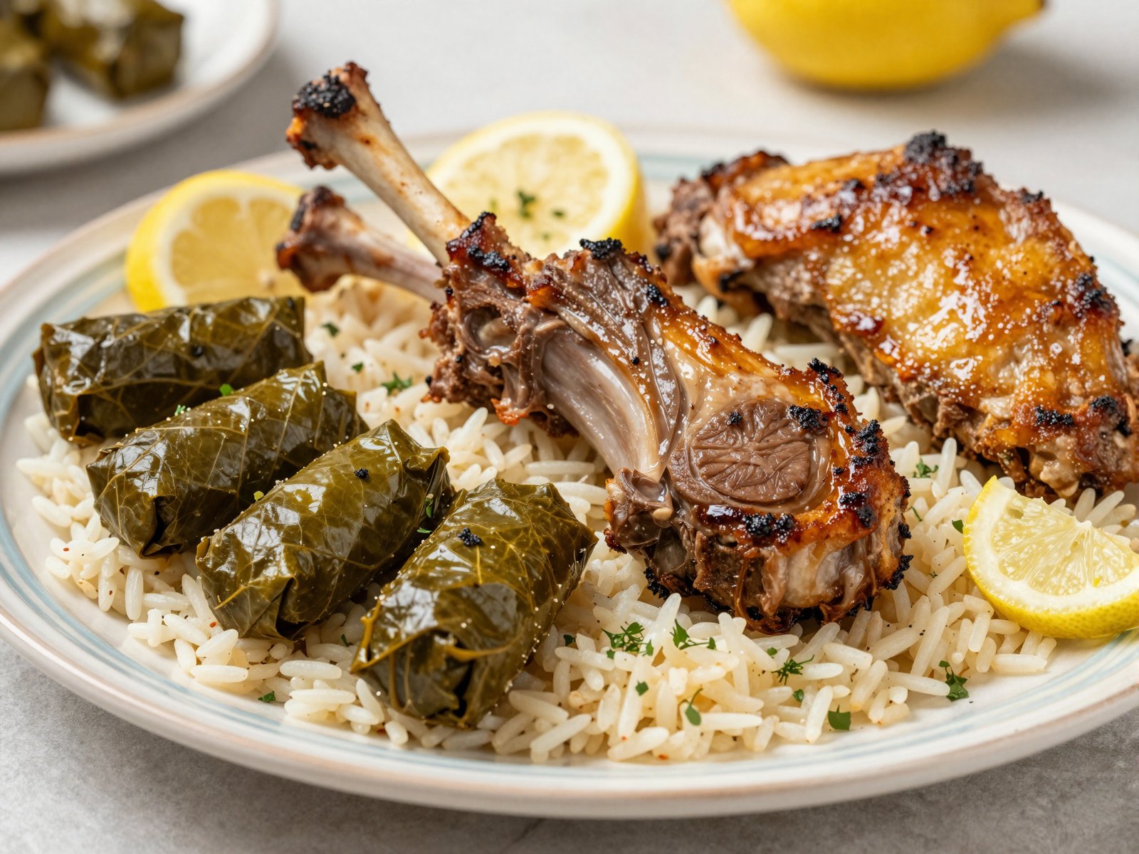 أضلاع خروف محشية ورق عنب